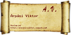 Árpási Viktor névjegykártya