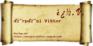 Árpási Viktor névjegykártya